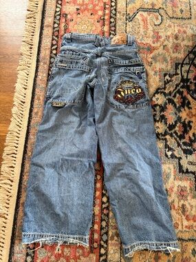 JNCO Light Blue Relaxed Fit Jeans with Embroidered Back Pocket